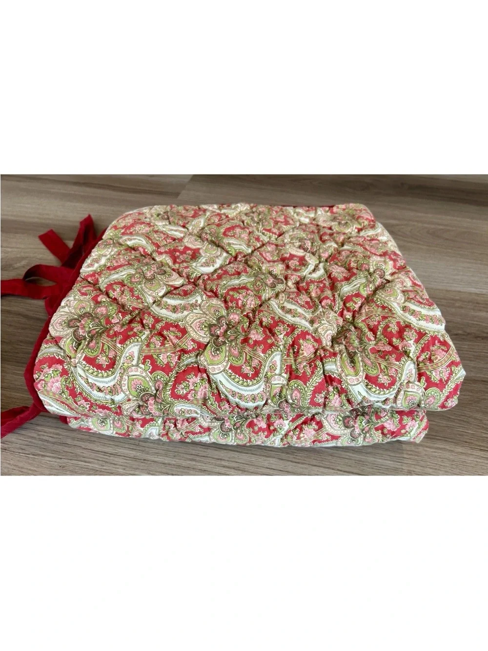 Pottery Barn Euro Sham Set of 2 Georgia Quilted Red And Paisley  26 x 26 Inches